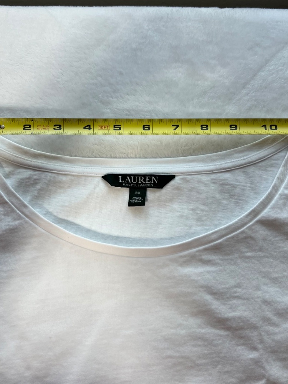 Lauren Ralph Lauren White Eyelet Sleeve Top Womens 3X 100% Cotton Boxy Preppy - Picture 10 of 11